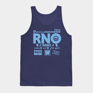 Vintage Reno RNO Airport Code Travel Day Retro Travel Tag Nevada Tank Top